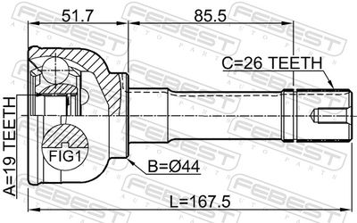 Joint Kit, drive shaft 0710-SN413