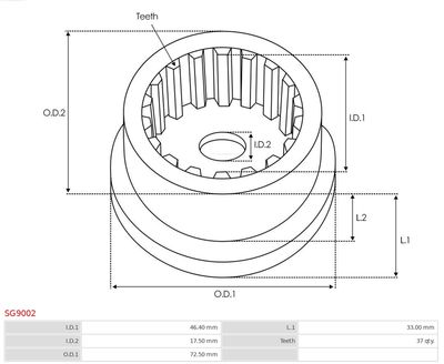 Repair Kit, starter SG9002