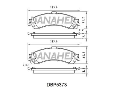 DANAHER DBP5373 Тормозные колодки и сигнализаторы  для CHEVROLET  (Шевроле Силверадо)
