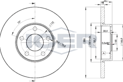 спирачен диск ICER 78BD4061-2