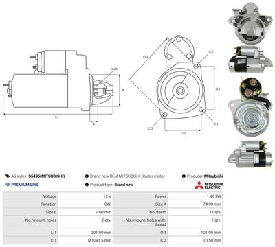 STARTER AS-PL S5495MITSUBISHI 4
