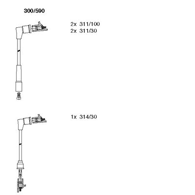 Комплект проводов зажигания BREMI 300/590 для SUBARU LEONE