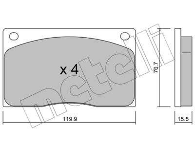 Комплект тормозных колодок, дисковый тормоз METELLI 22-0089-0 для RENAULT MASTER