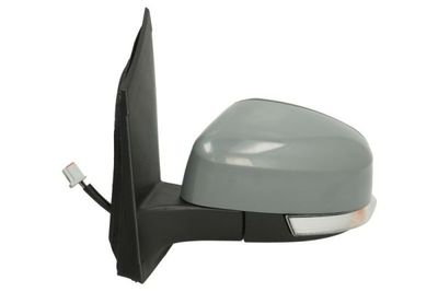 Zijspiegel Links (elektrisch, asferisch, met verwarming, under-coated, met indicator) past: FORD FOCUS II 02.08-09.12