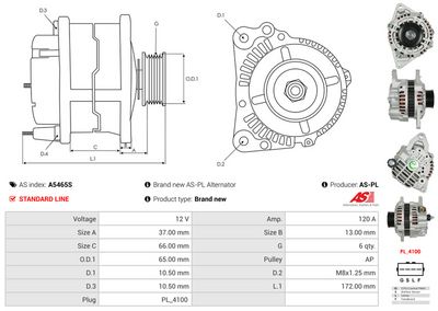 GENERATOR / ALTERNATOR AS-PL A5465S 4
