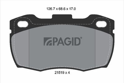 Sada brzdových destiček, kotoučová brzda PAGID T1651N