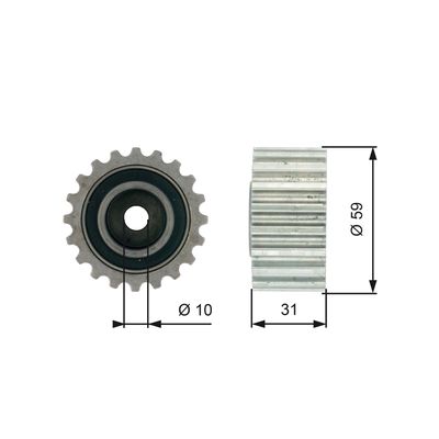 Deflection Pulley/Guide Pulley, timing belt T41236