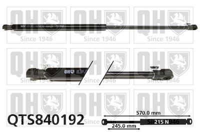 Газовая пружина, крышка багажник QUINTON HAZELL QTS840192 для FORD PUMA