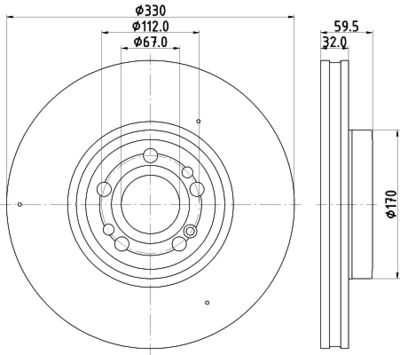 Тормозной диск HELLA 8DD 355 132-331 для MERCEDES-BENZ GLE