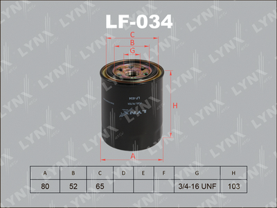 LYNXauto LF-034 Паливний фільтр 