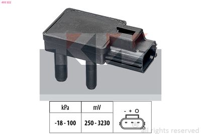 Czujnik, ciśnienie spalin KW 493 332