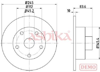 спирачен диск ASHIKA 61-00-0906C