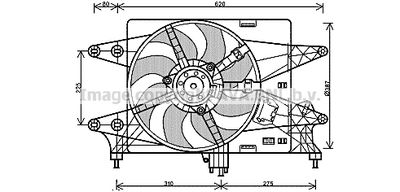 Вентилятор, охлаждение двигателя AVA QUALITY COOLING FT7559 для FIAT DOBLO