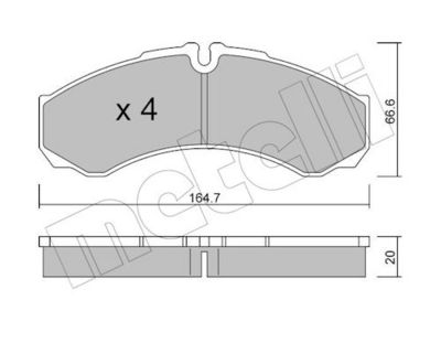 Sada brzdových destiček, kotoučová brzda METELLI 22-0212-6