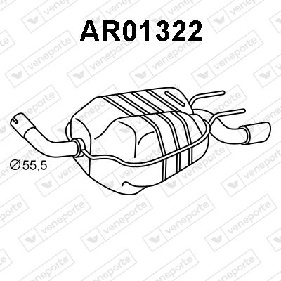 Глушитель выхлопных газов конечный VENEPORTE AR01322 для ALFA ROMEO 159