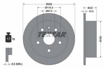 TEXTAR 92128900 Тормозные диски  для DAEWOO LEGANZA (Деу Леганза)