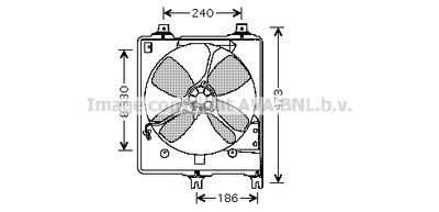 Вентилятор, охлаждение двигателя AVA QUALITY COOLING MZ7509 для MAZDA 626