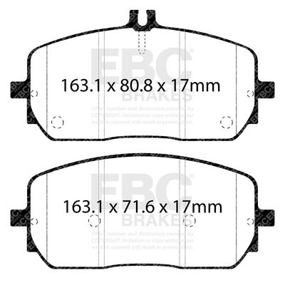 комплект спирачно феродо, дискови спирачки EBC Brakes UD2466
