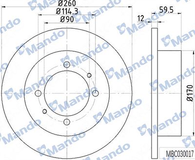 MANDO MBC030017 Тормозные диски для HYUNDAI SONATA II (Y-2) 2.0 i