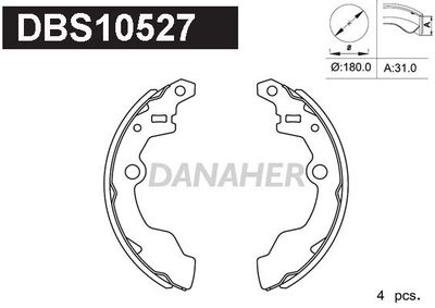 DBS10527 DANAHER Комплект тормозных колодок