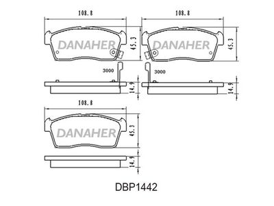 DANAHER DBP1442 Тормозные колодки и сигнализаторы  для SUZUKI CARRY (Сузуки Карр)