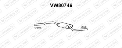 Предглушитель выхлопных газов VENEPORTE VW80746 для VW TRANSPORTER