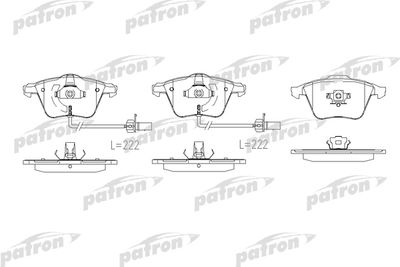 Комплект тормозных колодок, дисковый тормоз PATRON PBP1629 для AUDI A4