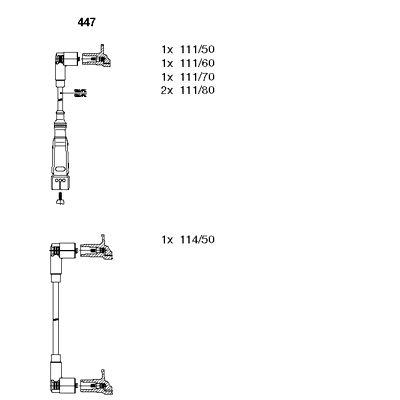 Комплект проводов зажигания BREMI 447 для AUDI QUATTRO