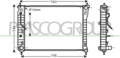 Радиатор, охлаждение двигателя PRASCO DW720R005 для OPEL ANTARA