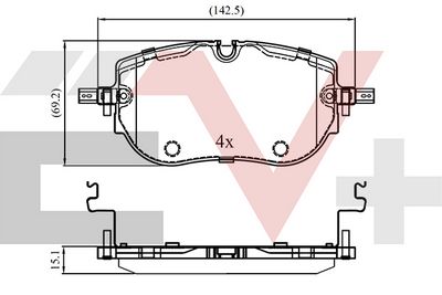 комплект спирачно феродо, дискови спирачки COMLINE CEV03412