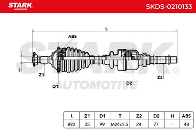 полуоска STARK SKDS-0210133
