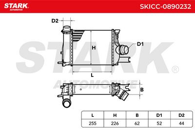 интеркулер (охладител за въздуха на турбината) STARK SKICC-0890232