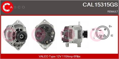 CASCO CAL15315GS Генератор  для RENAULT SAFRANE (Рено Сафране)