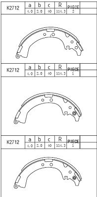 Комплект тормозных колодок ASIMCO K2712 для DAIHATSU TERIOS