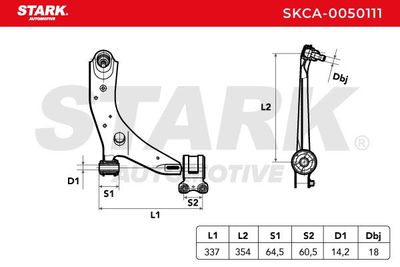 носач, окачване на колелата STARK SKCA-0050111