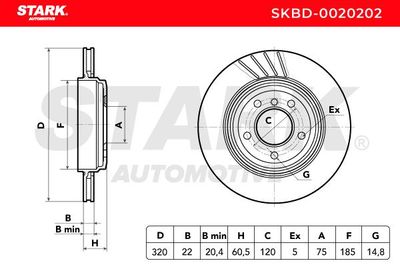 спирачен диск STARK SKBD-0020202
