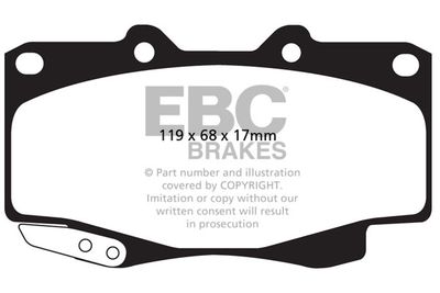 Комплект тормозных колодок, дисковый тормоз EBC Brakes DP62005 для TOYOTA FORTUNER