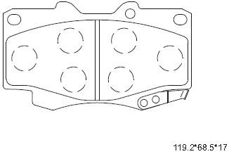 Комплект тормозных колодок, дисковый тормоз ASIMCO KD2205 для TOYOTA FORTUNER