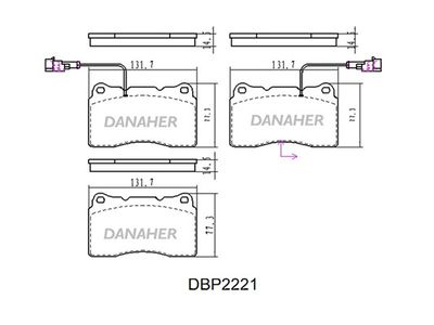 DANAHER DBP2221 Тормозные колодки и сигнализаторы  для ALFA ROMEO GIULIETTA (940_) 1.4 BiFuel (940FXA1A, 940FXT1A)