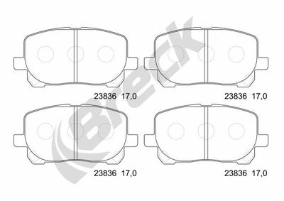 Bromsbeläggssats, skivbroms BRECK 23836 00 701 00