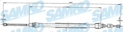 Тросик, cтояночный тормоз SAMKO C0732B для RENAULT 11