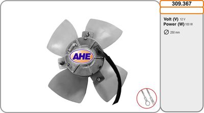 Вентилятор, охлаждение двигателя AHE 309.367 для SEAT FURA