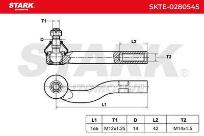 накрайник на напречна кормилна щанга STARK SKTE-0280545