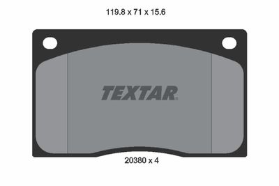 Комплект тормозных колодок, дисковый тормоз TEXTAR 2038001 для ASTON MARTIN DB7