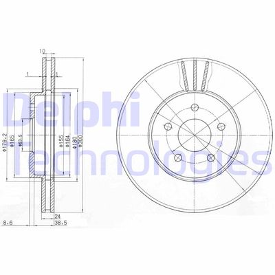 Bromsskiva DELPHI BG3537C