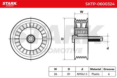 обтящна ролка, пистов ремък STARK SKTP-0600324