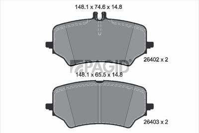 Sada brzdových destiček, kotoučová brzda PAGID T3186N