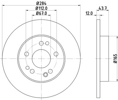 Тормозной диск HELLA 8DD 355 100-931 для MERCEDES-BENZ СЕДАН