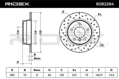 спирачен диск RIDEX 82B2284