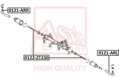 Наконечник поперечной рулевой тяги ASVA 0121-ARL для TOYOTA OPA